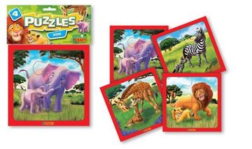 Imagen de 4 Puzzles 4 piezas - Zoo