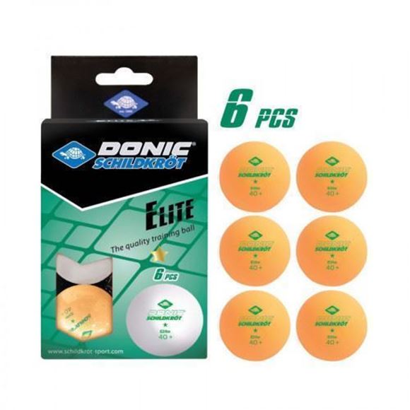 Imagen de Pelotita Ping Pong Donic Elite 1 Estrella Blister X 6 Naranja